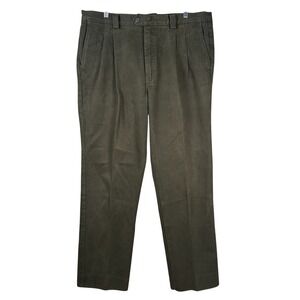 Beretta Sport Pants Men 38x31 Green Pleated Twill Chinos Hunting Outdoor Vintage